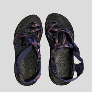 CHACO Women’s Blue and Orange Sandals | size: 8